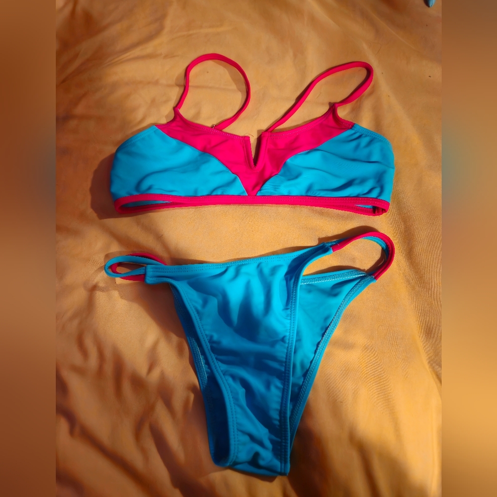 Blue and Pink Bikini Set Size Small NWOT